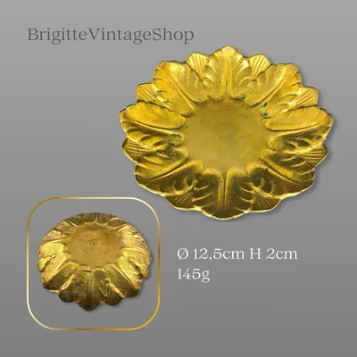 Messing Kerzenteller Ø 12,5 cm, Dekoschale mit floralem Design