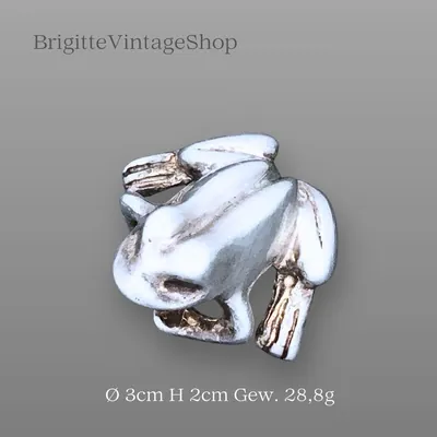 925 Sterling Silber Frosch Figur, Glückssymbol Talisman