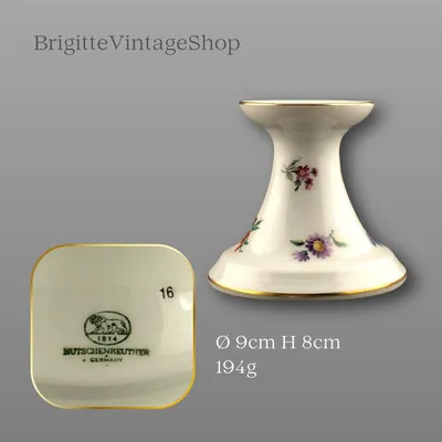 Hutschenreuther Kerzenhalter Porzellan Serie Maria Theresia Dekor Mirabell Blumenmuster