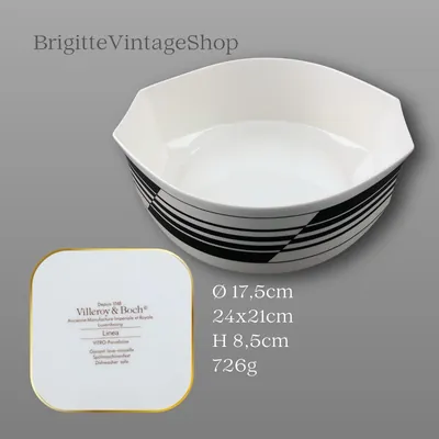 Villeroy & Boch Linea Mehrzweckschüssel, Vitro Porzellan, Art-Déco-Stil, Modern Art Design, Ø 17,5 cm