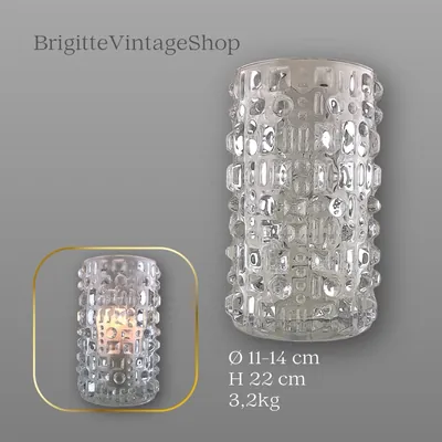 Große Bohemia Kristallglas Vase, Pressglas Künstlerglas