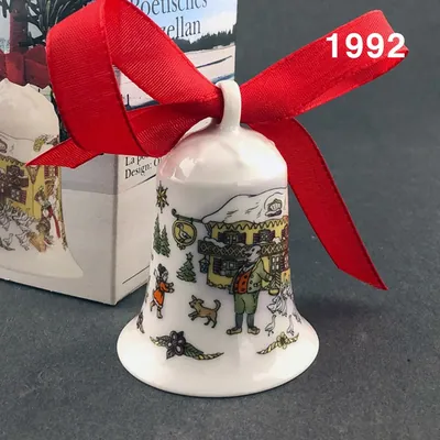 Hutschenreuther Weihnachtsglocke 1992 Gasthaus zur Gans, Ole Winther, limitiert