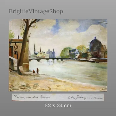 Ölgemälde Otto Jürgensen, Paris an der Seine, Realismus