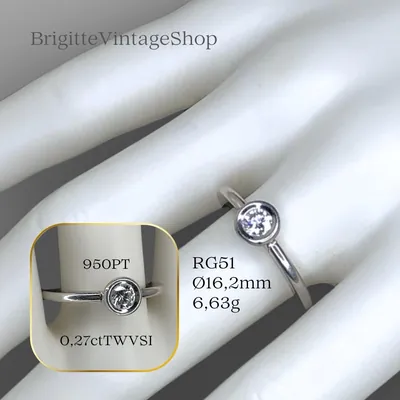 950 Platin Solitärring mit Brillant 0,27 ct, Verlobungsring