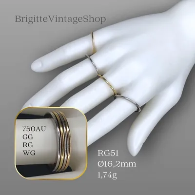 750 Gold Basicringe Bicolor, Stapelringe Beistellringe