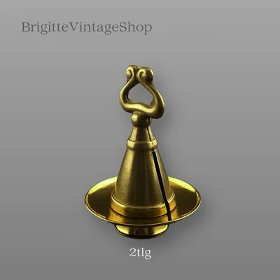 Messing Kerzenlöschglocke mit Kerzenhalter, 2-teilig, Antikdesign, Landhausstil