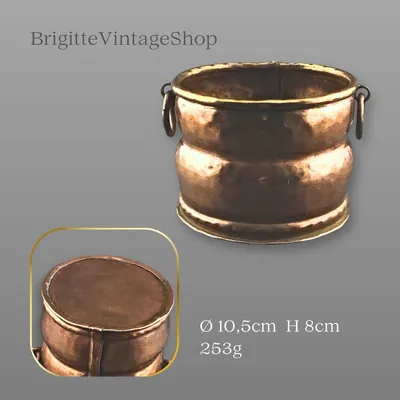 Gehämmerter Kupfer Übertopf Cachepot Ø 9 cm, Landhausstil