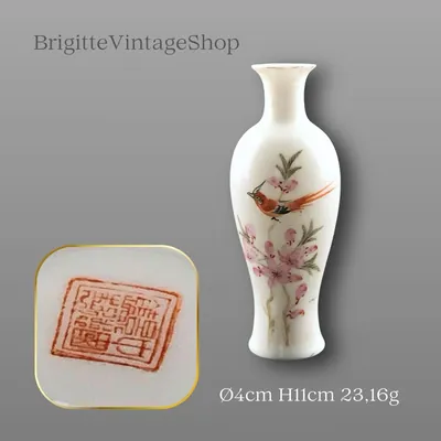 Chinesische Miniaturvase Porzellan handbemalt, Jingdezhen