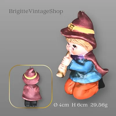 Baumschmuck aus Biskuitporzellan, handbemalte Figur als Baumanhänger, Vintage Weihnachtsdeko