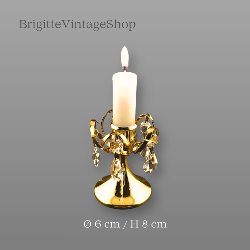 Gold-plated brass candle holder